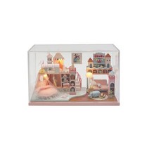 모형집 카페미니어처 DIY Diy 하우스 키트 인형 집 미니어처 가구 일본의 아파트 건물 모델 룸 나무, 02 Have a dust cover