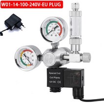 DIY 수족관 CO2 레귤레이터 솔레노이드 밸브 키트 확인 물고기 어항 감압 제어 시스템 반응기 발전기, [01] W21.8, [06] W01-14-100-240V-EU