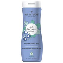 ATTITUDE 아동용 샴푸 및 바디 워시 EWG 인증 식물 및 미네랄 기반 성분 저자극성 비건 및 크루얼티 프리 블루베리 473.2ml(16온스) (11016)