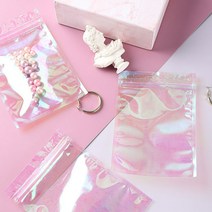 우편수취함 우편함 다세대 고충처리함 벽걸이100 개 클리어 핑크 홀로그램 지퍼 포장 가방 플랫 화장품 보, 01 Laser color_05 10x13cm