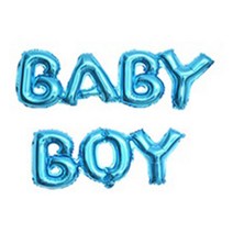 렛츠파티 이니셜풍선 숫자풍선 은박풍선 헬륨풍선 파티용품 이벤트풍선, BABY BOY, 1개