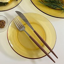 시논S 18.8cm 앰버브라운 접시 3p set 내열유리 디저트 앞접시 플레이트, 시논S 18.8cm 접시 3p set