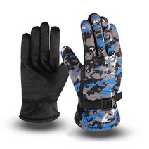 스노우 보드를위한 겨울 따뜻한 스키 장갑 추운 날씨 눈 장갑 스키 (남자 만), 군대 블루