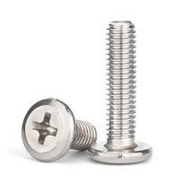 M6 10개 초저두 볼트 십자 헤드 A270 CM 크로스 필립스 플랫 웨이퍼 헤드 나사 볼트, M6 (10pcs), 25mm