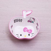 헬로키티 캐릭터 멜라민 친환경 접시 어린이 예쁜 그릇 과일 케익 미니 접시 아동 식기 세트, K