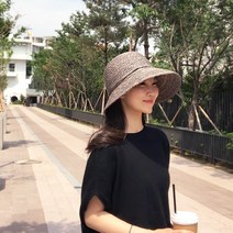 마렌느 와이드챙 얼굴소멸 라피아햇 클로슈 오버핏 밀짚 비치모자