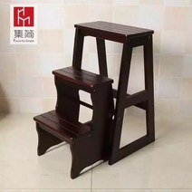 단단한 가정용 다기능 접이식 사다리 3 겹 실내 등산 나무 발판, Three Story Terrace
