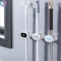 PGM1*^몰스마트 부착식 마대걸이 1개 정리홀더 청소도구이 수납이 밀대 대레 식이 밀대이 빗자루 도구대^*1췤pgm, *^^옵션*^그레이