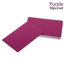 플래너 50Pcs 금속 명함 빈 소재 알루미늄 레이저 마킹 특별 로고 인쇄 휴대용 DIY 아트 공예 패션 이름 카드, [03] Purple