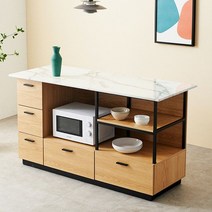 주방 미니 보조 렌지대 홈바 일자형 아일랜드 식탁 테이블 수납형 미니바 조리대, 화이트, 본상품선택