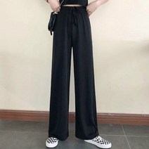 여성통바지 부츠컷 여자겨울 바지 기모 슬랙스 여성와이드팬츠여성통바지 부츠컷 여자겨울 바지 기모 슬랙스 여성와이드팬츠 와이드 레그 팬츠 여성 퓨어 블랙 레이스 업 한국 스타일 봄