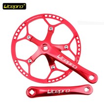 MTB자전거 가성비좋은 튼튼한 산악 입문용 접이식 자전거 체인 휠 크랭크 BMX 스퀘어 홀 넓고 좁은 치아 4, 02 PBC001Red Crankset_01 45T