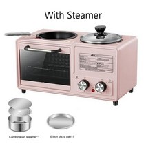머랭쿠키 오븐 광파 미니 베이킹 cukyi electric 3 in 1 가정용 아침 빵, 찜통이 있는 분홍색