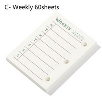 3 홀 루스 리프 수첩 및 다이어리 링 바인더 내부 페이지 미니 파일 폴더 커버 북 276817, C-weekly 60sheets