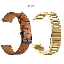 저스트씨 Haylou GST RS4 RT2 RS3 LS04 LS05S LS02 스트랩 스테인레스 스틸 시계 밴드 용 가죽 팔찌, [01] Haylou LS05S, [16] Brown-Gold