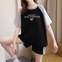 반팔 반바지 셋업 트레이닝 홈웨어 여름 코디 세트 셋트 복 옷 여성반 여자 한벌