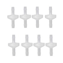 8 PC 1 / 4 인치 체크 밸브 6mm PVDF 일방향 밸브 인라인 체크 밸브 비 반환 체크 밸브 연료 가스 액체 공기, 하얀