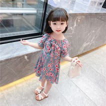 원피스 여아 긴 소매 네트워크를 2021끈 붉은 아기가 공주 스커트 여름 아동복 서양식 플라워 스커트입니다. Q88653
