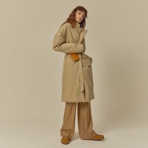 [NOHANT] BELTED PADDING DOUBLE COAT BEIGE