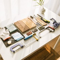 우드카빙 나무 숟가락 젓가락 만들기 DIY 세트 취미 생활 목공 수저 목조 입문, 중급(타이퍼포함5자루만들기)