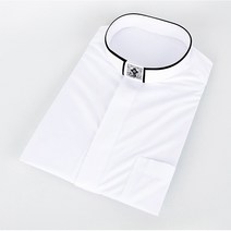 반팔로만카라 목회자셔츠 흰색 목사님셔츠, 100호