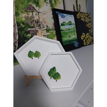 핸드메이드 트로이/캔들받침/석고소품 1p, 받침긴육각2