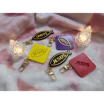 [열리네] JESUS키홀더 예수님열쇠고리 기독교선물 예수사랑 익투스 물고기 3D키링, 선택1