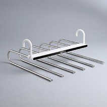 ECOCO 모던한디자인 신박한정리 스테인레스 6단접이식바지걸이 치마걸이 다용도걸이 접었다 폈다 90도회전걸이 매직옷걸이보조랙1P 3P, 옷걸이보조랙1P, 2개, 화이트