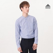 BASIC HOUSE 린넨혼방스트라이프밴드카라긴팔셔츠 HUWS3152