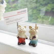 커피숍 귀여운돼지 쿠폰 메모집게 2P 앤틱소품 작업공간 신혼집 리빙용품 기념일선물 매장데코용 휴식공간