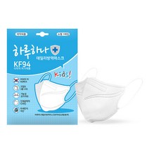 하루하나 데일리 방역마스크 새부리형 KF94(소형) 100매 전국기자협회 대상, 단품, 단품