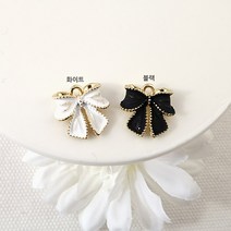 비즈아이 [7308-25]에폭팬던트(볼륨리본) 15*15mm 무광 (골드) [1개], 화이트