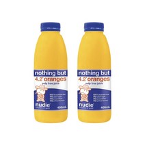 누디 Nudie 낫씽 벗 오렌지 펄프 프리 400ml 2팩 총 800ml