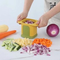 깍두기 기계 깍뚝 썰기 업소용 야채 절단기 다기능 스테인레스 당근 오이 감자 튀김 도구 주방 액세서리, 옐로우