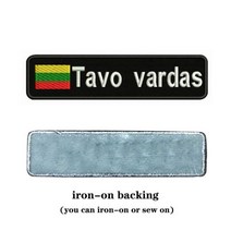 10cmX25cm 이름 패치 줄무늬 배지 철 벨크로 네덜란 오트리아 독일 러시아 Lithuania 프랑스 로마니아, Lithuania-iron on