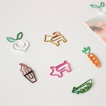 예쁜 디자인 모양 클립 6종 [예쁜 종이 페이퍼 당근 금속 다꾸템]