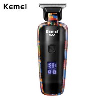 Kemei 다기능 전기 머리 깎기 가정용 헤어 트리머 인쇄 낙서 면도기 유형-C USB 충전식 이발소