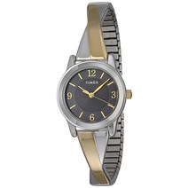타이맥스 Timex 여성용 스트레치 뱅글 크리스크로스 시계 투 톤블랙 익스팬션.. 정품보장