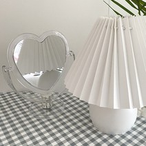 졸리베이비 여성 하트 탁상용 메이크업 거울, 투명