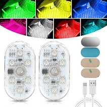 자동차 램프 라이트 전조등 gohytal 팩 2 led 인테리어 조명 led 터치 모듈 액세서리 인테리어 캠핑카 버스 캐러밴 보트 용 미니 usb 충전식 모바일 조명 독일직배송