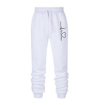 여성 가을 바지 여성용 스웨트 팬츠 루즈 롱 심전도 인쇄 봄 겨울 S4XL 패션 2023