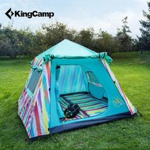 도킹텐트 동계텐트 에어빔 캠핑준비 킹캠프가후방우야영야영3-4인전자동홈비치야외텐트, 08 대공간파크 캐주얼[자외선차단] 팜블루