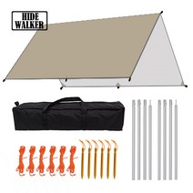 캠핑 전망대 텐트 쉼터 가든 Pergola 지붕 상단 텐트 외관 천막 그늘 커버 야외 피크닉 캠핑 Canopy 피에, 02 Khaki_03 3x5m