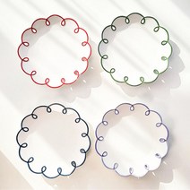 상상공간 홈카페 감성 플레이팅 예쁜 플라워 접시, 그린
