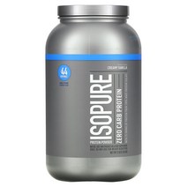 Isopure 제로 카브 단백질 파우더 크리미 바닐라 1.36kg(3lbs), 1병, 36kg
