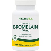 NaturesPlus 츄어블 브로멜라인 - 40 mg 천연 단백질 분해 효소 보충제 180 정제180회분