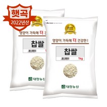 대한농산 2022년 햇곡 국산 찹쌀 2kg (1kg x 2봉), 1세트