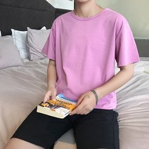 라운드넥반팔티 여름 개성 솔리드 무지 와이드 루즈핏 빅사이즈 17 색 들다 A025T33P12 4996294058