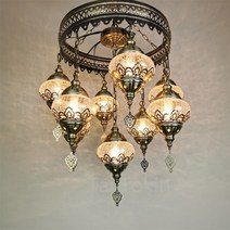터키 모로코 레트로 샹들리에 조명 이국적인 호텔 카페 바 인테리어 장식, 02.화이트 골드 3 헤드 샹들리에