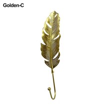 북유럽 잎 모양 크리에이티브 골드/그린 코트 랙 접착식 홀더 벽 코트 키 행거 홈 벽걸이 장식, Golden C